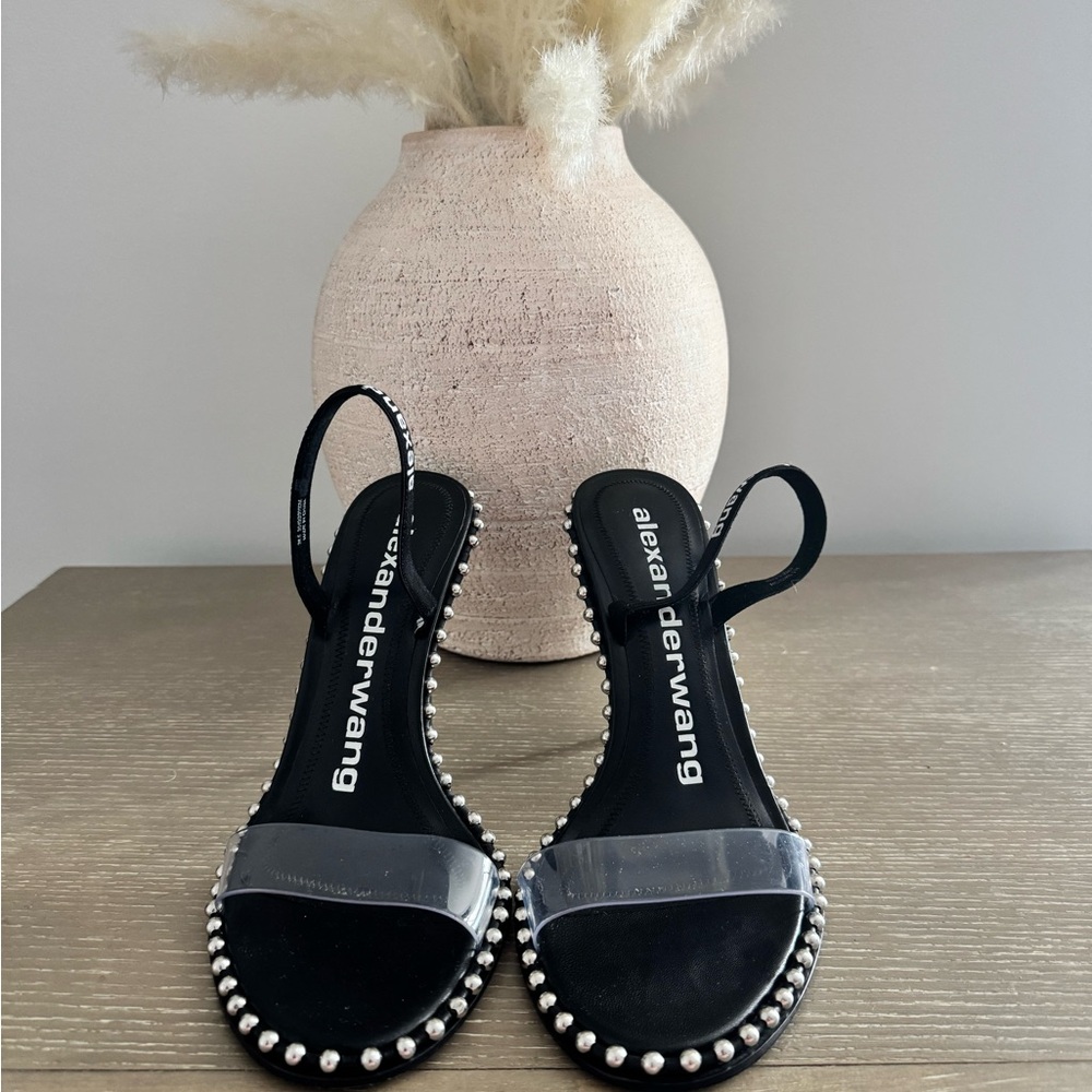 Alexander Wang Black and Silver Sandals with Sleek Design